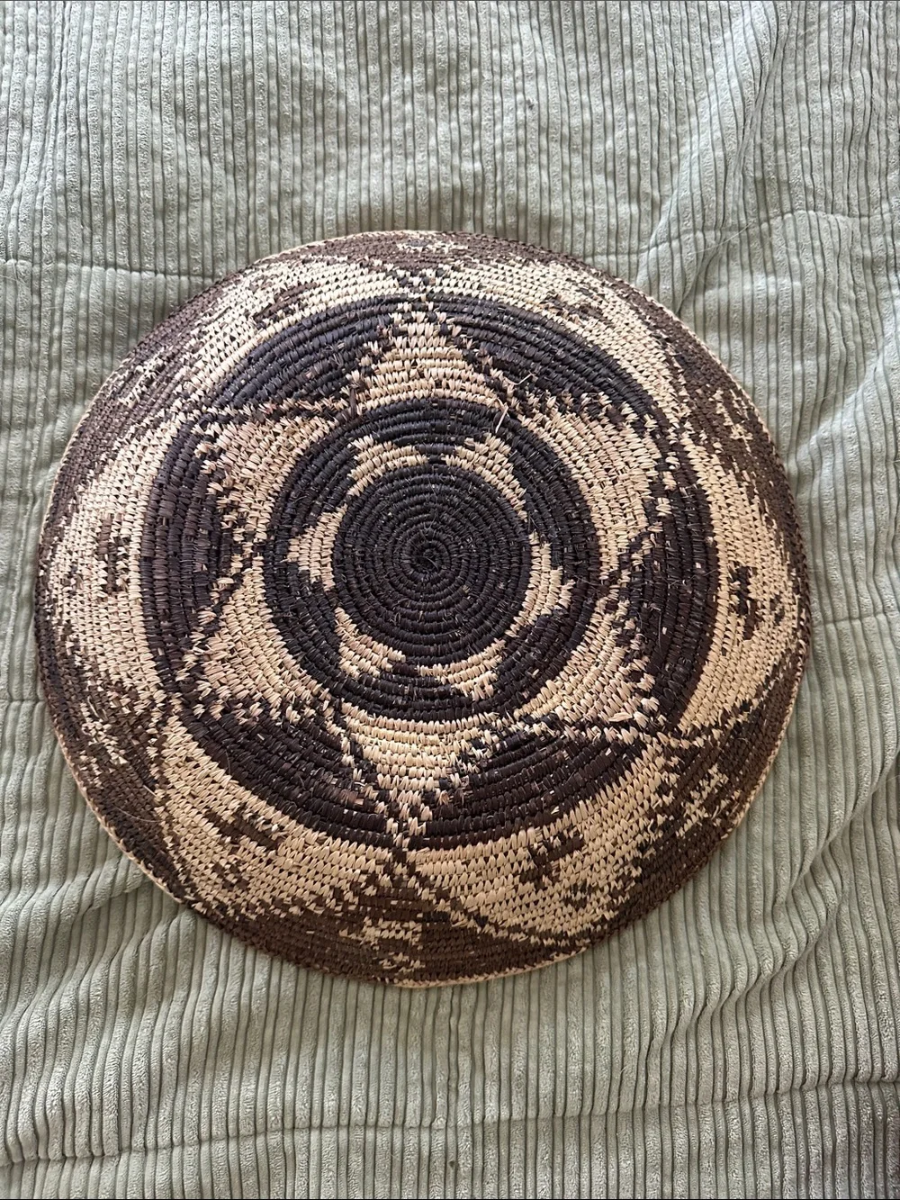 Handwoven Decorative Woven Bowl — Brown and Natural